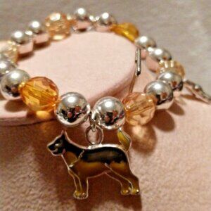 🐈🐾🐕‍🦺Dog Charm Bracelet Silver/Topaz/Beads/Beagle/Sheppard/Lab/Schnau
